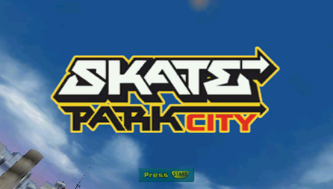 Skate Park City title screen for PSP